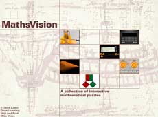 Cover screen of the Maths Vision project showing the six sections
