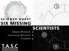 Screen shot from the Six Missing Scientists CD-ROM