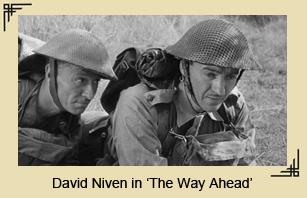 David Niven in a scene from the movie 'The Way Ahead'