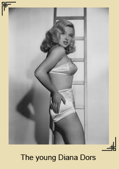 A photograph of the young Diana Dors in swimming costume