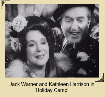 Jack Warner and Kathleen Harrison in the movie 'Holiday Camp'